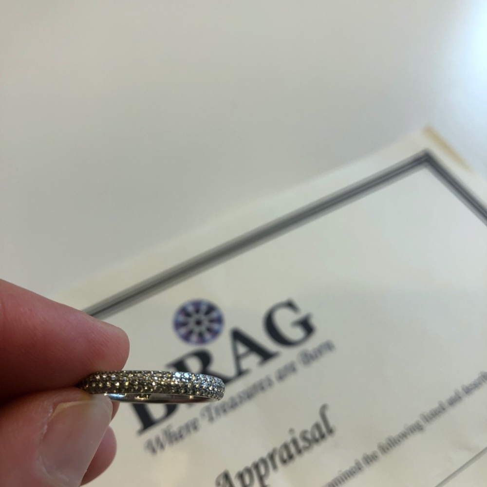 Platinum diamond eternity wedding band - Picture 2 of 7
